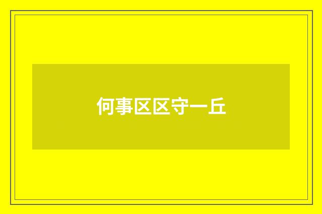 何事区区守一丘
