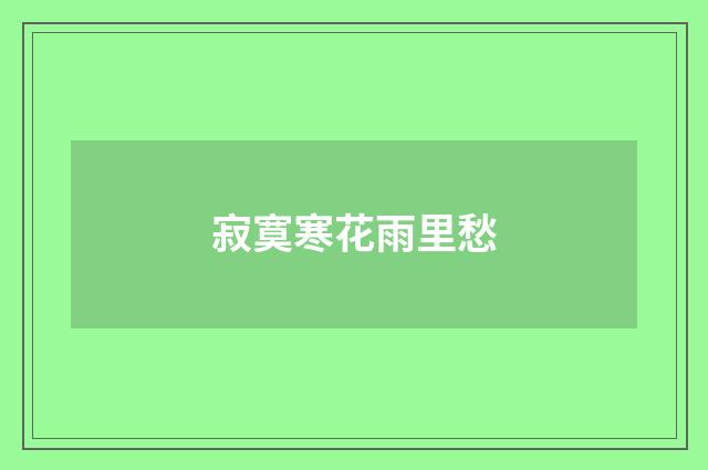 寂寞寒花雨里愁