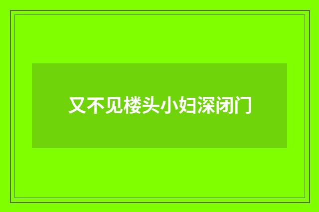 又不见楼头小妇深闭门