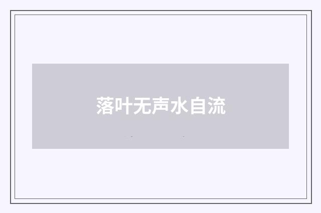 落叶无声水自流