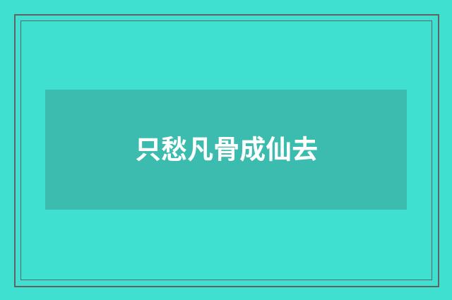 只愁凡骨成仙去