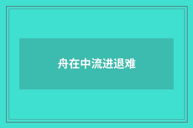舟在中流进退难