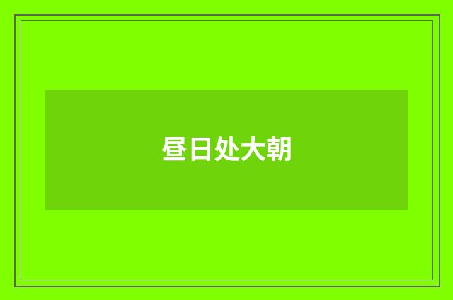 昼日处大朝