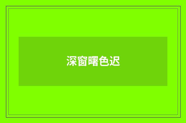 深窗曙色迟