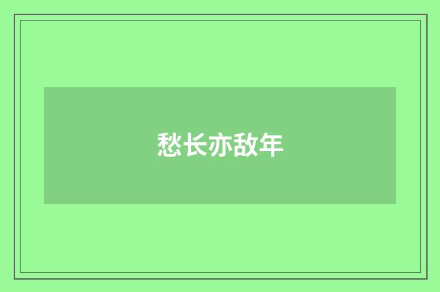 愁长亦敌年