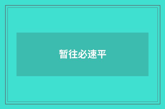 暂往必速平