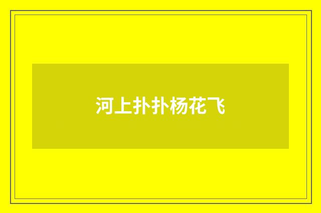 河上扑扑杨花飞