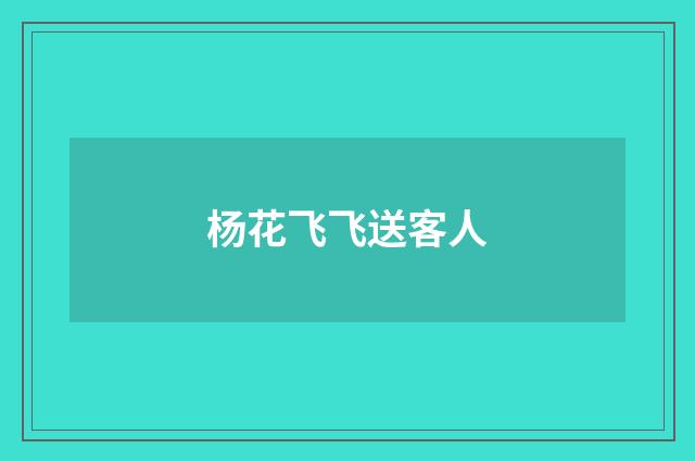 杨花飞飞送客人