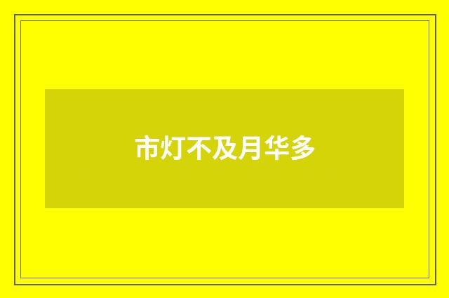 市灯不及月华多