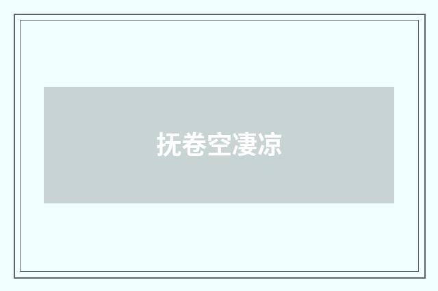 抚卷空凄凉