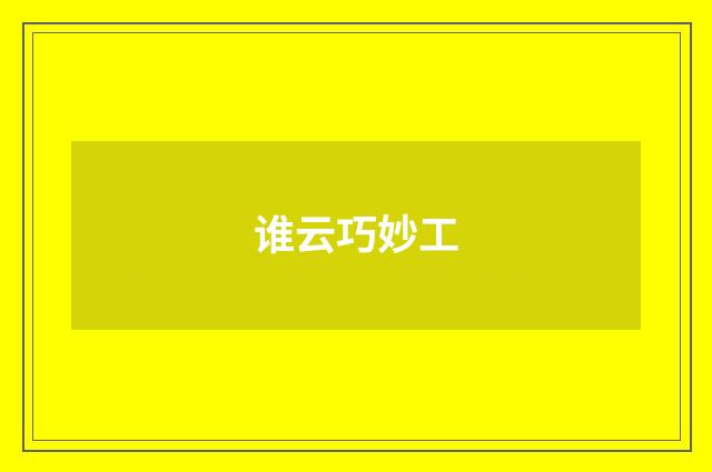 谁云巧妙工