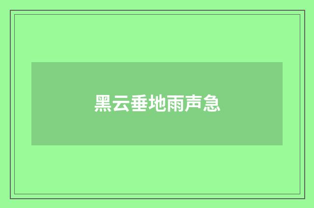 黑云垂地雨声急