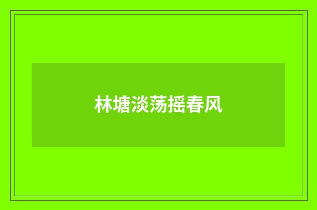 林塘淡荡摇春风