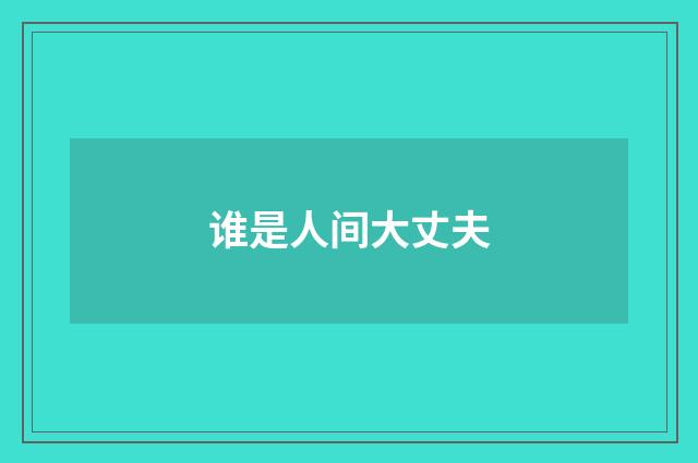 谁是人间大丈夫