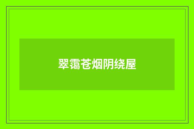 翠霭苍烟阴绕屋