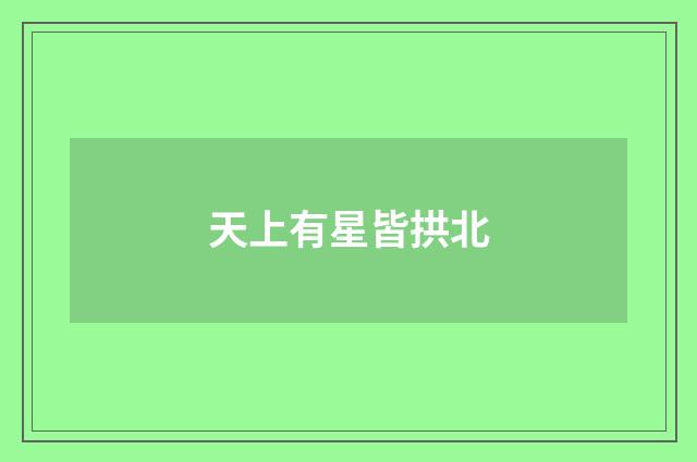 天上有星皆拱北