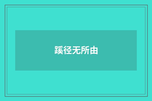蹊径无所由