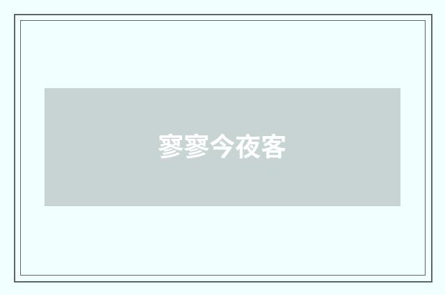 寥寥今夜客