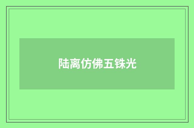 陆离仿佛五铢光