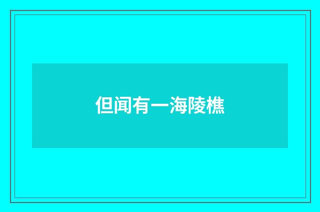 但闻有一海陵樵