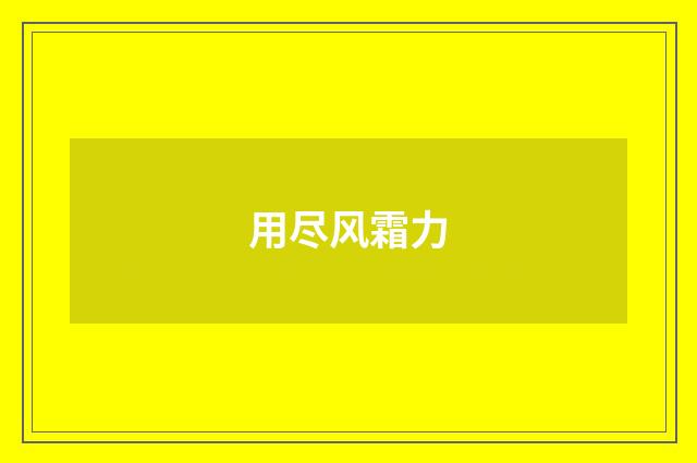 用尽风霜力