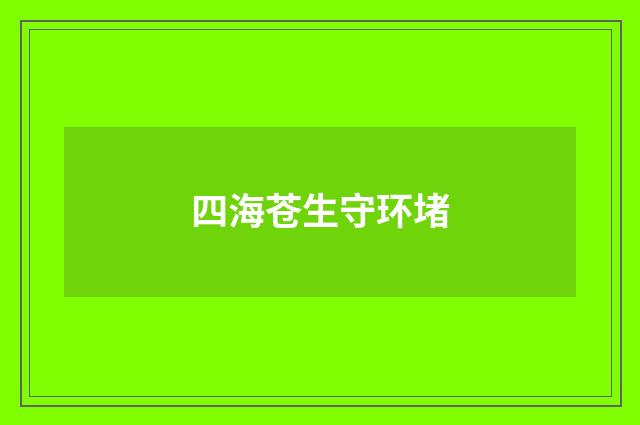 四海苍生守环堵