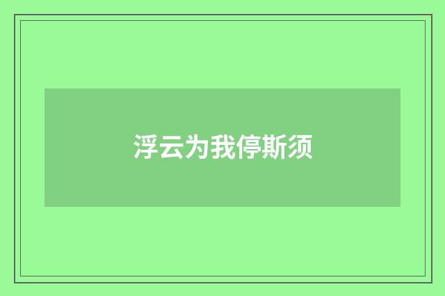 浮云为我停斯须