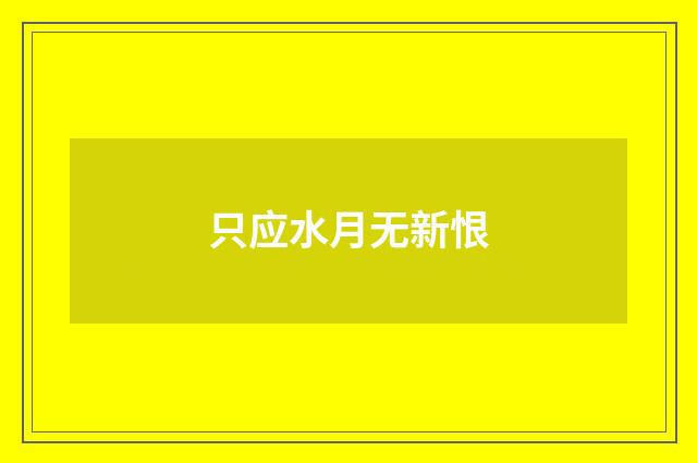 只应水月无新恨