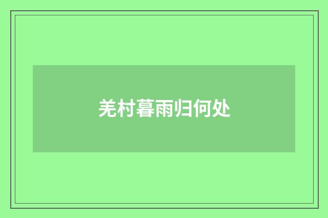 羌村暮雨归何处