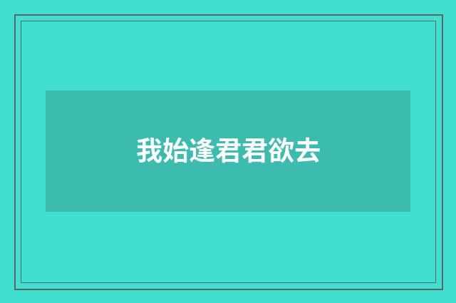 我始逢君君欲去