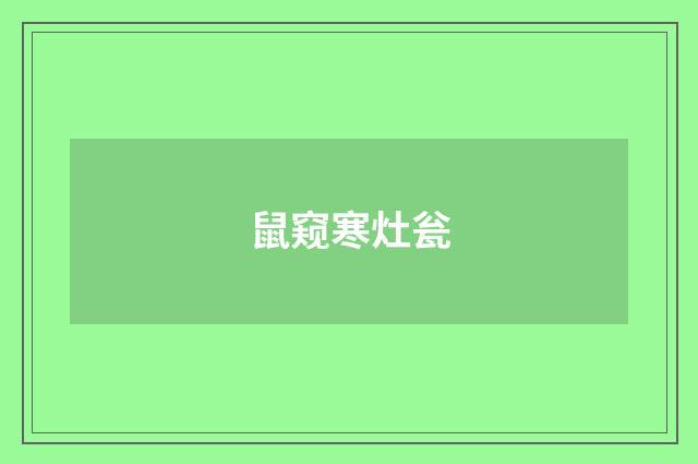 鼠窥寒灶瓮