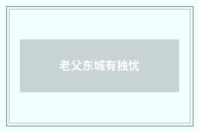 老父东城有独忧