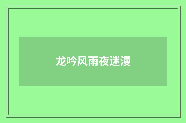 龙吟风雨夜迷漫