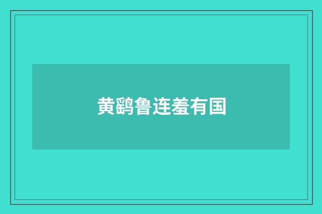 黄鹞鲁连羞有国