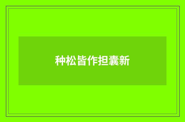 种松皆作担囊新