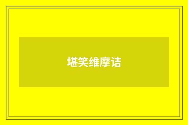 堪笑维摩诘