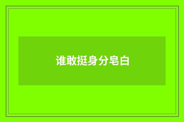 谁敢挺身分皂白