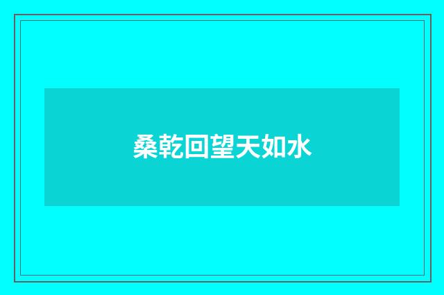 桑乾回望天如水