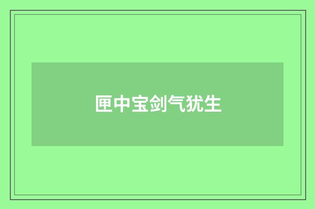 匣中宝剑气犹生