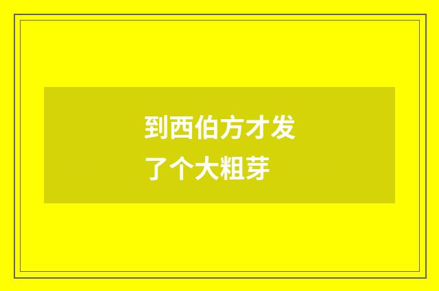 到西伯方才发了个大粗芽