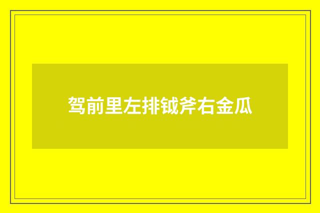 驾前里左排钺斧右金瓜
