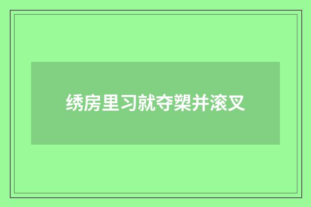 绣房里习就夺槊并滚叉