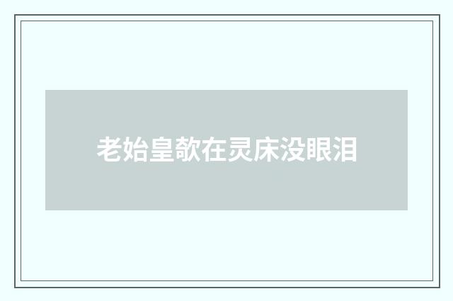 老始皇欹在灵床没眼泪