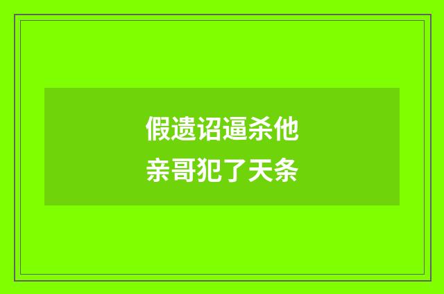 假遗诏逼杀他亲哥犯了天条