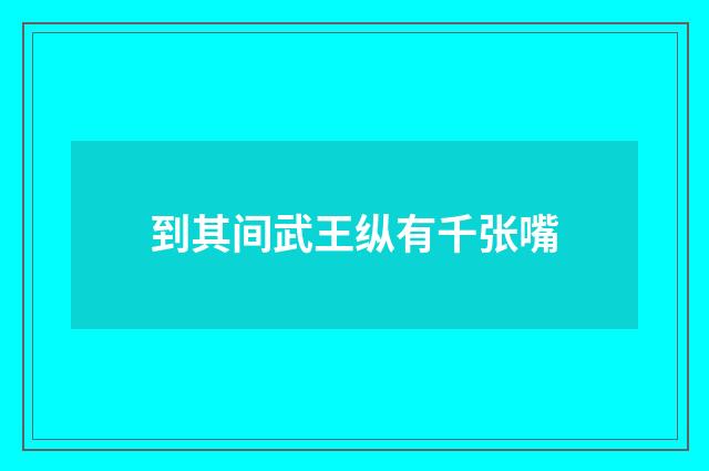 到其间武王纵有千张嘴
