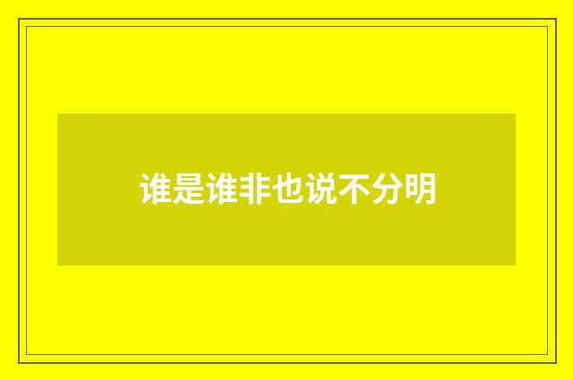 谁是谁非也说不分明