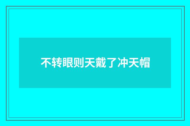 不转眼则天戴了冲天帽