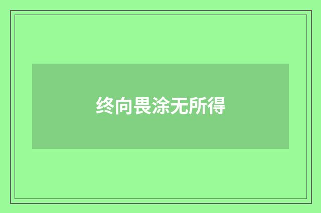 终向畏涂无所得