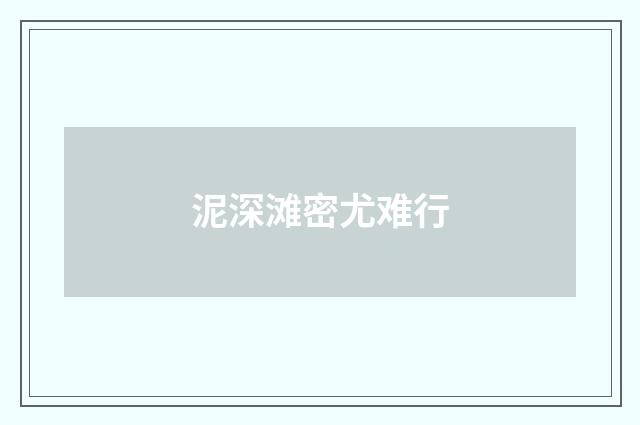 泥深滩密尤难行