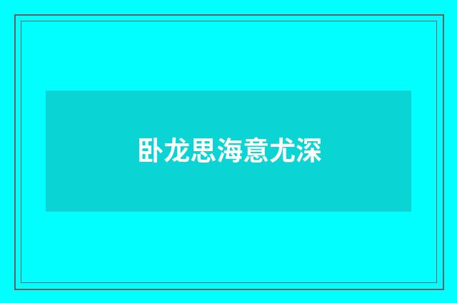卧龙思海意尤深